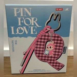 Pop Mart Labubu The Monsters Pin for Love Series "Q" Letter Pendant